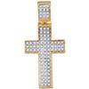 Image 1 : 10kt Yellow Gold Mens Round Diamond Christian Cross Cha