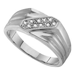 925 Sterling Silver White 0.10CTW DIAMOND FASHION MENS