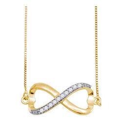 10KT Yellow Gold 0.10CTW DIAMOND FASHION NECKLACE