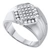 Image 1 : 10KT White Gold 0.50CTW DIAMOND CLUSTER MENS RING