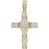 Image 1 : 10kt Yellow Gold Mens Round Diamond Segmented Christian