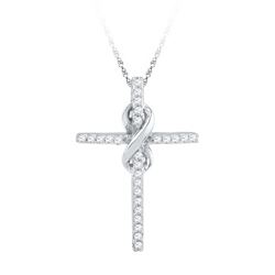 10KT White Gold 0.25CTW DIAMOND FASHION PENDANT