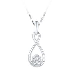 10KT White Gold 0.12CTW DIAMOND FASHION PENDANT