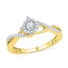 Image 1 : 10K Yellow-gold 0.20CTW DIAMOND FASHION RING