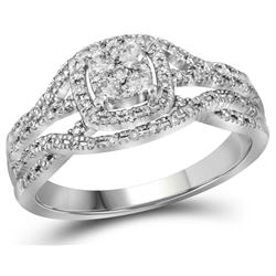 Bridal 10K White Gold Cluster Infinity Diamond Wedding
