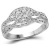 Image 1 : Bridal 10K White Gold Cluster Infinity Diamond Wedding