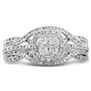 Image 2 : Bridal 10K White Gold Cluster Infinity Diamond Wedding