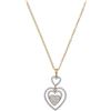 Image 1 : 10kt Yellow Gold Womens Round Diamond Triple Nested Hea