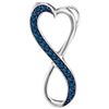 Image 1 : 10KT White Gold 0.10CTW BLUE DIAMOND FASHION PENDANT
