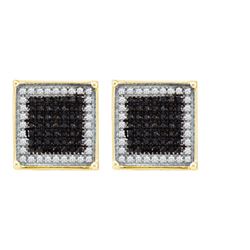 10K Yellow-gold 0.95CTW DIAMOND MICRO PAVE EARRING