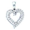 Image 1 : 10KT White Gold 0.25CTW DIAMOND LADIES HEART PENDANT