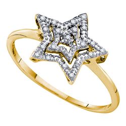 10KT Yellow Gold 0.04CTW DIAMOND STAR RING