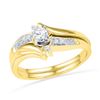 Image 1 : 10K Yellow-gold 0.20CTW DIAMOND FASHION RING