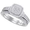 Image 1 : 10KT White Gold 0.33CTW DIAMOND MICRO-PAVE BRIDAL SET