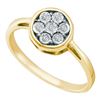Image 1 : 925 Sterling Silver Yellow 0.06CTW DIAMOND FLOWER RING