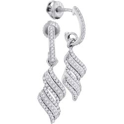 10KT White Gold 0.33CTW DIAMOND MICRO-PAVE EARRINGS