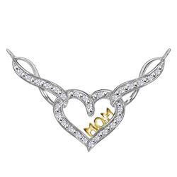 Sterling Silver Womens Round Diamond Mom Infinity Heart