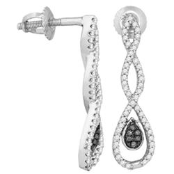 10KT White Gold 0.25CTW BLUE DIAMOND MICRO-PAVE EARRING