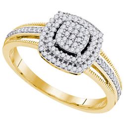 10K Yellow-gold 0.25CTW-Diamond MICRO-PAVE RING