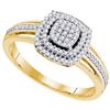 Image 1 : 10K Yellow-gold 0.25CTW-Diamond MICRO-PAVE RING