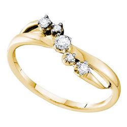 14KT Yellow Gold 0.17CTW DIAMOND 5 STONE BAND