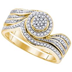 10K Yellow-gold 0.33CT DIAMOND MICRO-PAVE BRIDAL SET