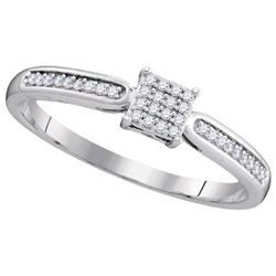 10KT White Gold 0.10CTW DIAMOND MICRO-PAVE BRIDAL RING