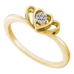 10K Yellow-gold 0.02CT DIAMOND HEART RING