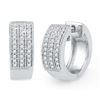 Image 1 : 10KT White Gold 0.25CTW DIAMOND HOOPS EARRING
