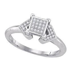 10KT White Gold 0.10CTW DIAMOND MICRO-PAVE RING 