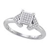 Image 1 : 10KT White Gold 0.10CTW DIAMOND MICRO-PAVE RING 