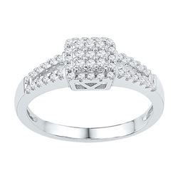 10KT White Gold 0.25CTW DIAMOND FASHION RING