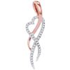 Image 1 : 10KT White Gold Two Tone 0.12CTW DIAMOND FASHION PENDAN