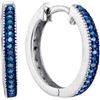 Image 1 : 925 Sterling Silver White 0.10CTW BLUE DIAMOND FASHION