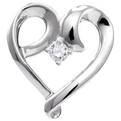 10KT White Gold 0.05CTW DIAMOND HEART PENDANT