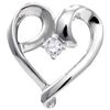 Image 1 : 10KT White Gold 0.05CTW DIAMOND HEART PENDANT