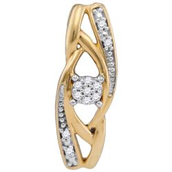 10kt Yellow Gold Womens Round Diamond Vertical Suspende