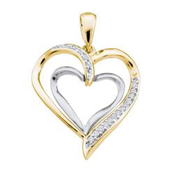 10KT Yellow Gold 0.10CTW DIAMOND LADIES HEART PENDANT