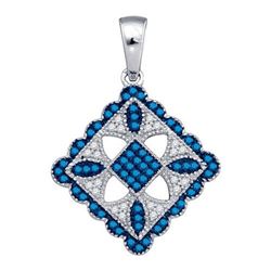 14K White-gold 0.25CTW BLUE DIAMOND FASHION PENDANT