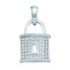 Image 1 : 10KT White Gold 0.12CTW DIAMOND MICRO PAVE FASHION PEND