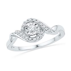 10KT White Gold 0.16CTW DIAMOND FASHION RING