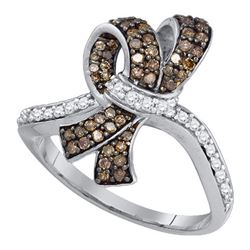 10KT White Gold 0.50CT COGNAC DIAMOND FASHION RING