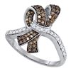 Image 1 : 10KT White Gold 0.50CT COGNAC DIAMOND FASHION RING