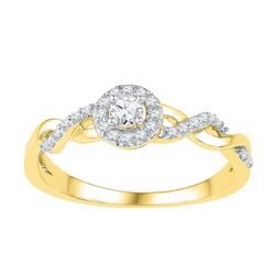 10K Yellow-gold 0.20CTW-Diamond BRIDAL RING