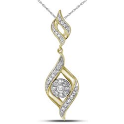 14kt Yellow Gold Womens Round Natural Diamond Cluster F
