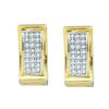 Image 1 : 10KT Yellow Gold 0.15CTW DIAMOND MICRO PAVE HOOPS