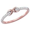 Image 1 : 10kt Rose Gold Womens Round Diamond Infinity Knot Stack