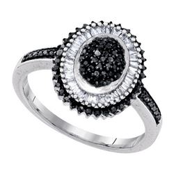 10K White-gold 0.50CTW-BLACK DIAMOND RING