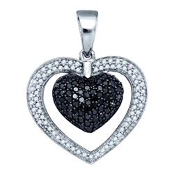 10KT White Gold 1.00CT DIAMOND HEART PENDANT