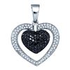Image 1 : 10KT White Gold 1.00CT DIAMOND HEART PENDANT